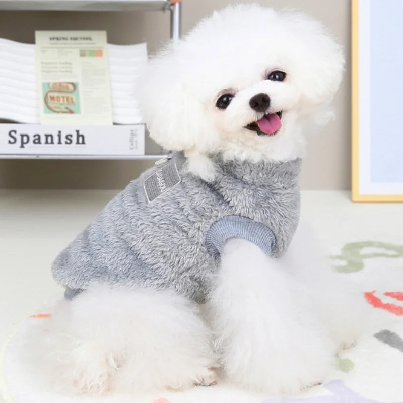 Dog Vest Clothes Winter Warm Dog Hoodies Cute Puppy Sweatshirt Soft Plush Cat Hoodies Pet Pullovers Dog Supplies