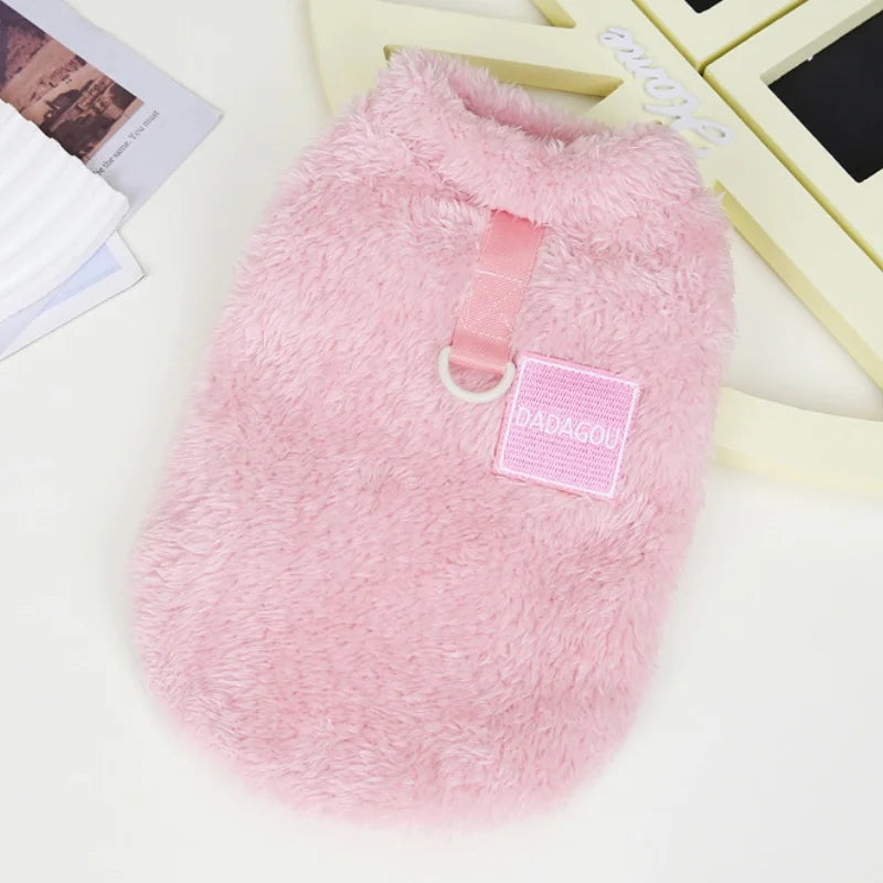 Dog Vest Clothes Winter Warm Dog Hoodies Cute Puppy Sweatshirt Soft Plush Cat Hoodies Pet Pullovers Dog Supplies