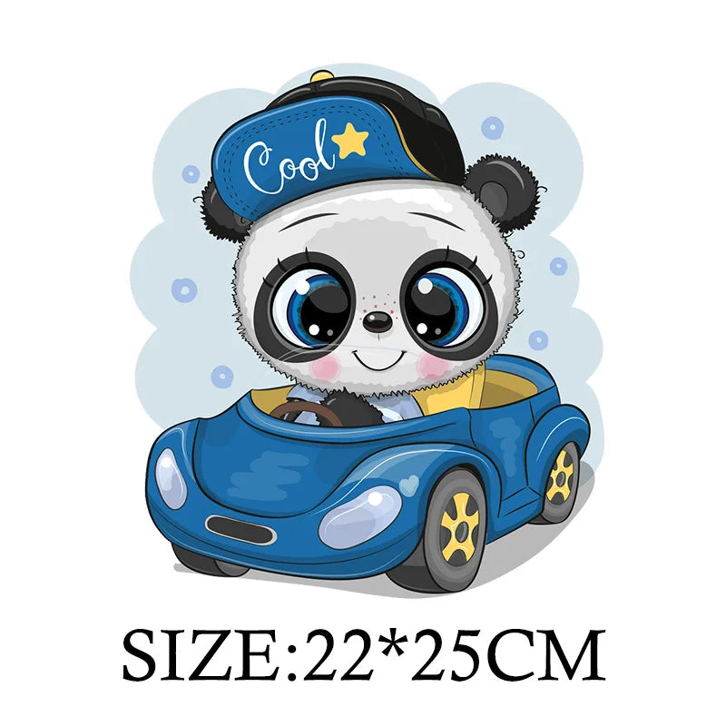 Cute Panda Cartoon Patch on Clothes Patches for Jackets Iron on DIY T shirt for Kids Hoodies Sweatshirt on Clothing Decor Custom