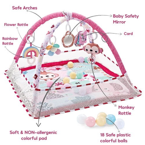 Multifunctional Fitness Frame Baby Crawling Blanket Play Mat Early Education Puzzle Game Activity Mat Newborn Gym Toys