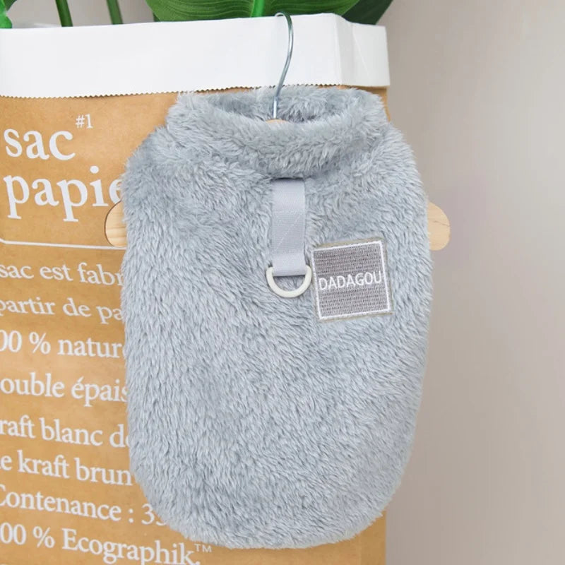 Dog Vest Clothes Winter Warm Dog Hoodies Cute Puppy Sweatshirt Soft Plush Cat Hoodies Pet Pullovers Dog Supplies