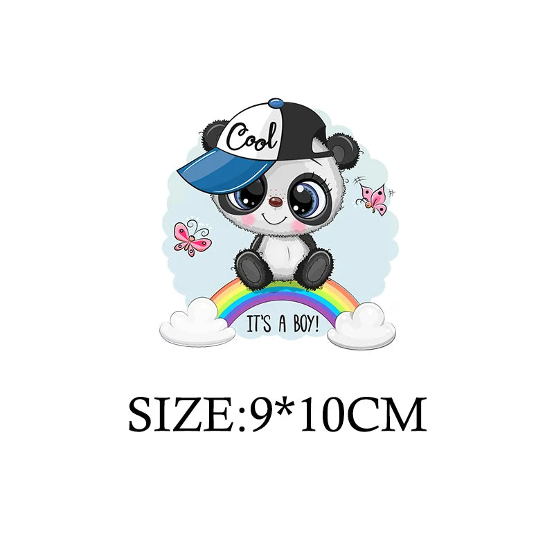 Cute Panda Cartoon Patch on Clothes Patches for Jackets Iron on DIY T shirt for Kids Hoodies Sweatshirt on Clothing Decor Custom