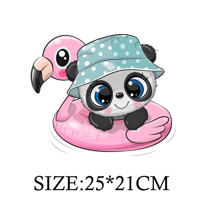Cute Panda Cartoon Patch on Clothes Patches for Jackets Iron on DIY T shirt for Kids Hoodies Sweatshirt on Clothing Decor Custom