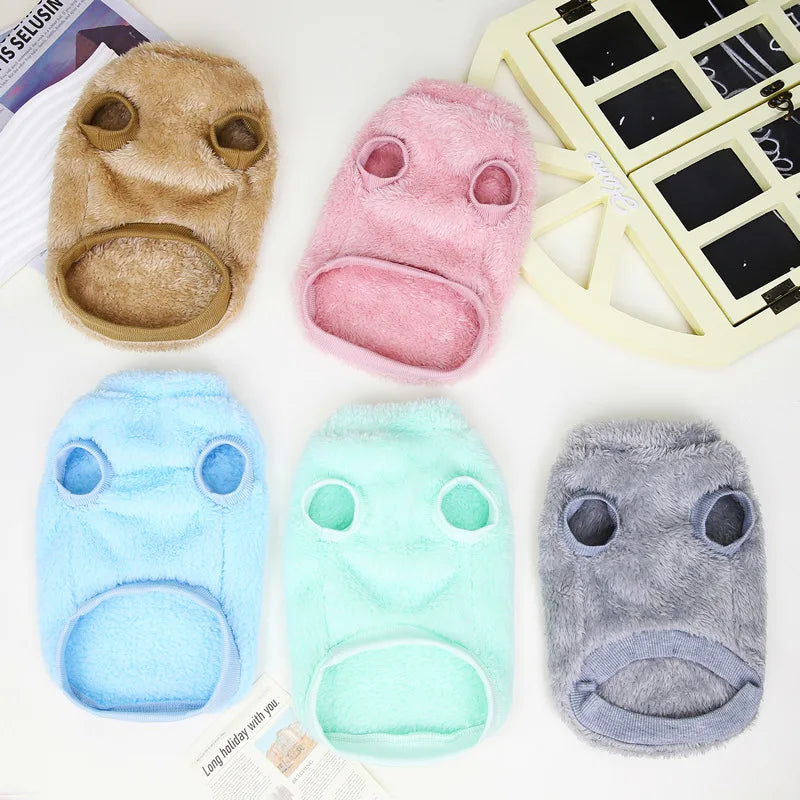 Dog Vest Clothes Winter Warm Dog Hoodies Cute Puppy Sweatshirt Soft Plush Cat Hoodies Pet Pullovers Dog Supplies