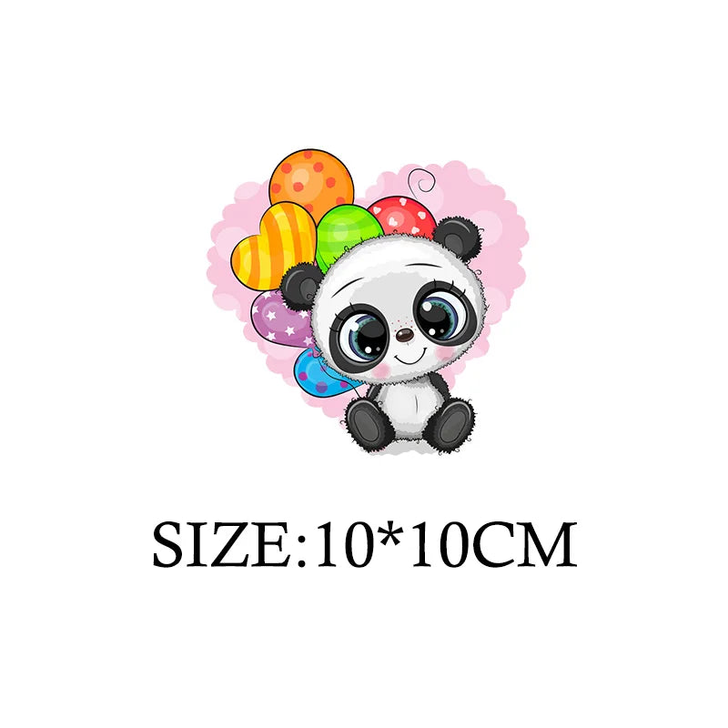 Cute Panda Cartoon Patch on Clothes Patches for Jackets Iron on DIY T shirt for Kids Hoodies Sweatshirt on Clothing Decor Custom