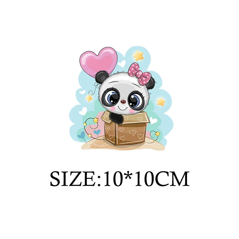 Cute Panda Cartoon Patch on Clothes Patches for Jackets Iron on DIY T shirt for Kids Hoodies Sweatshirt on Clothing Decor Custom
