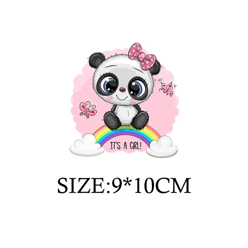 Cute Panda Cartoon Patch on Clothes Patches for Jackets Iron on DIY T shirt for Kids Hoodies Sweatshirt on Clothing Decor Custom