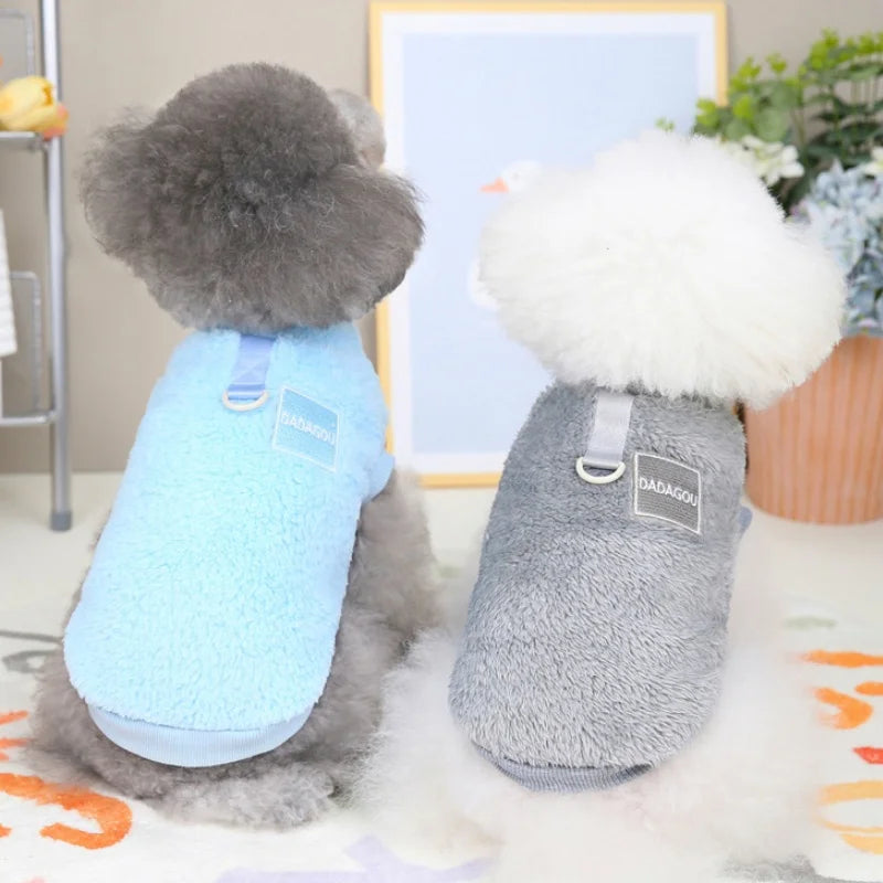 Dog Vest Clothes Winter Warm Dog Hoodies Cute Puppy Sweatshirt Soft Plush Cat Hoodies Pet Pullovers Dog Supplies