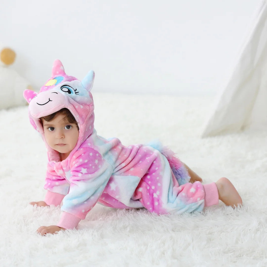 Bebê Kigurumi Stitch Unicórnio Coelho Desenho Animado Macacão Pijamas Infantis Animais Macacão Meninas Meninos Cosplay Pijama Traje Para O Natal
