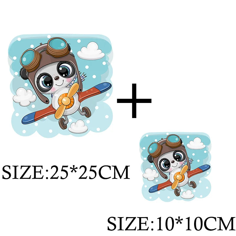 Cute Panda Cartoon Patch on Clothes Patches for Jackets Iron on DIY T shirt for Kids Hoodies Sweatshirt on Clothing Decor Custom