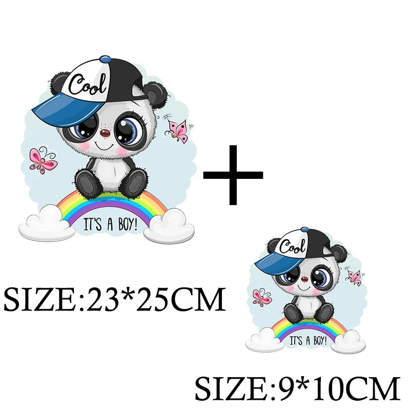 Cute Panda Cartoon Patch on Clothes Patches for Jackets Iron on DIY T shirt for Kids Hoodies Sweatshirt on Clothing Decor Custom