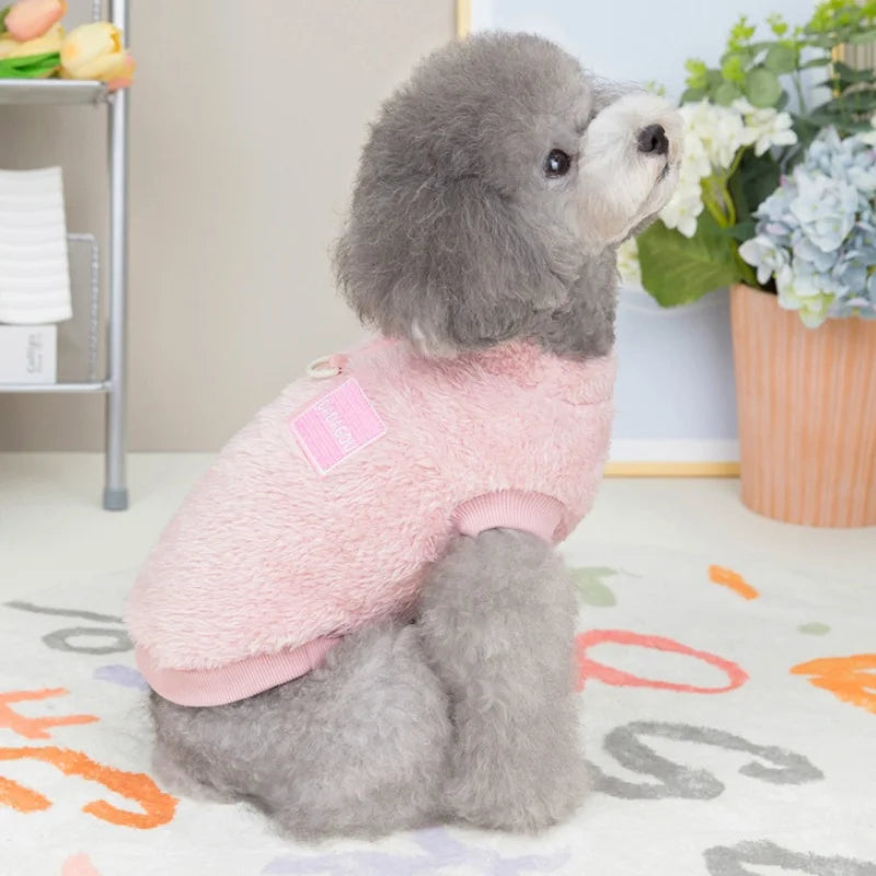 Dog Vest Clothes Winter Warm Dog Hoodies Cute Puppy Sweatshirt Soft Plush Cat Hoodies Pet Pullovers Dog Supplies
