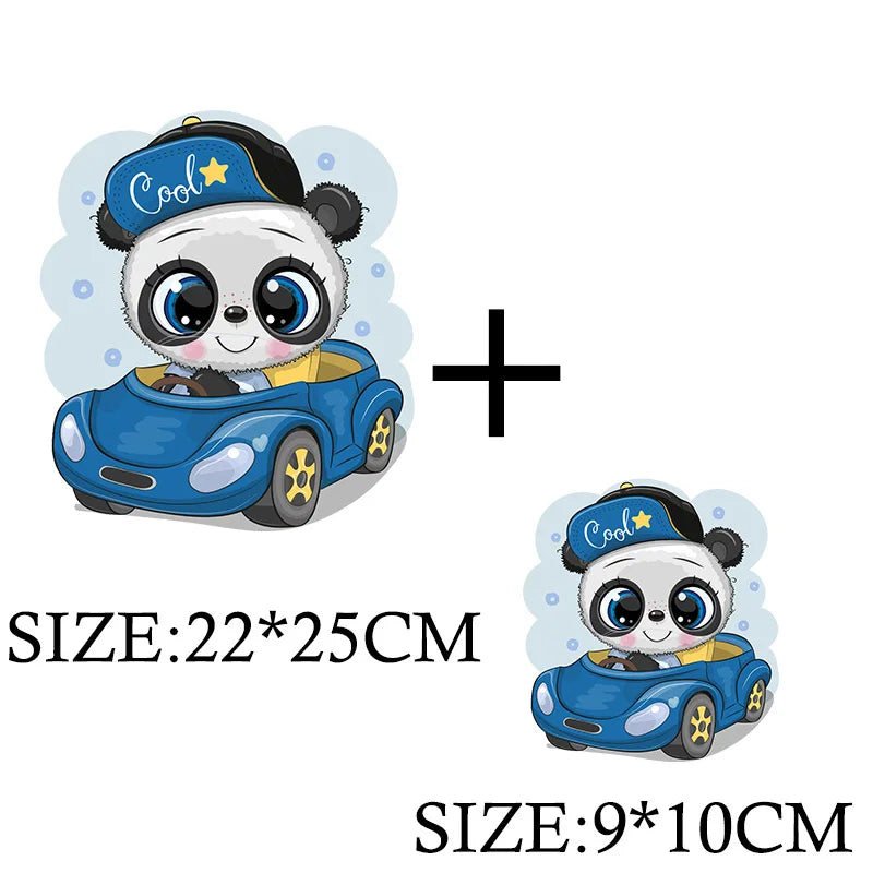 Cute Panda Cartoon Patch on Clothes Patches for Jackets Iron on DIY T shirt for Kids Hoodies Sweatshirt on Clothing Decor Custom