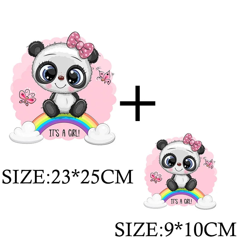 Cute Panda Cartoon Patch on Clothes Patches for Jackets Iron on DIY T shirt for Kids Hoodies Sweatshirt on Clothing Decor Custom