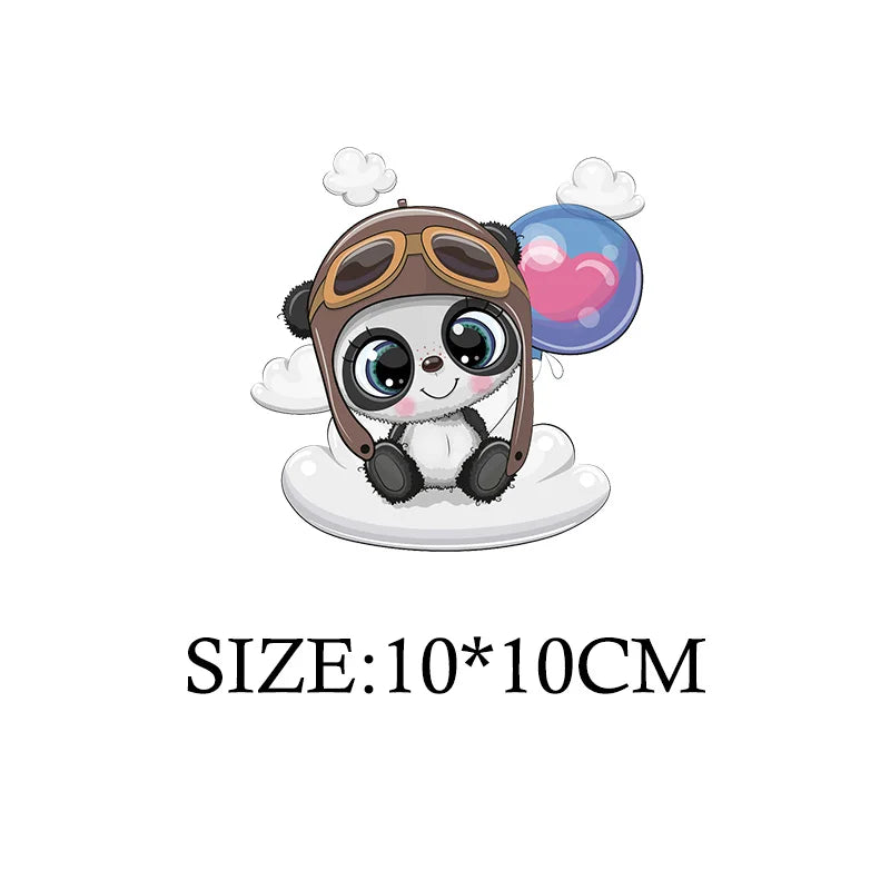 Cute Panda Cartoon Patch on Clothes Patches for Jackets Iron on DIY T shirt for Kids Hoodies Sweatshirt on Clothing Decor Custom
