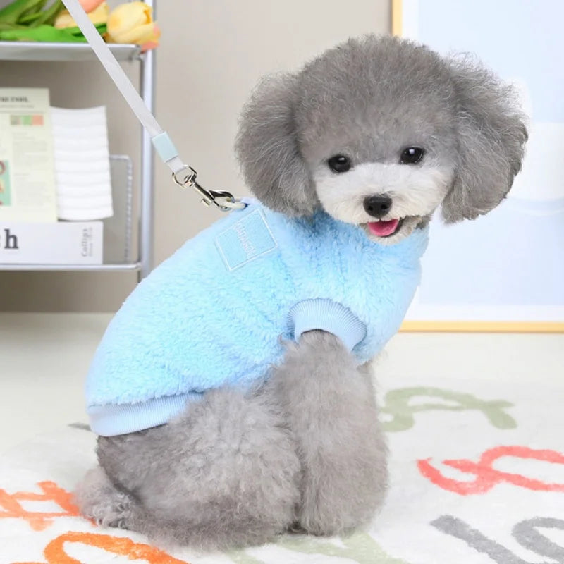 Dog Vest Clothes Winter Warm Dog Hoodies Cute Puppy Sweatshirt Soft Plush Cat Hoodies Pet Pullovers Dog Supplies