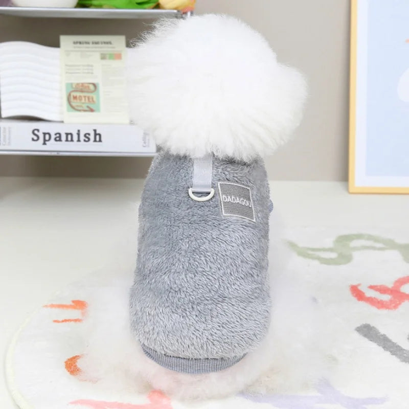 Dog Vest Clothes Winter Warm Dog Hoodies Cute Puppy Sweatshirt Soft Plush Cat Hoodies Pet Pullovers Dog Supplies
