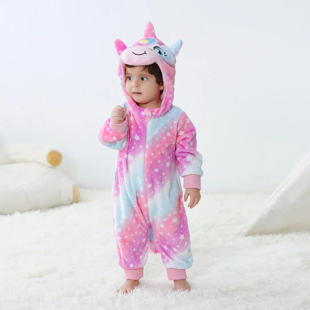 Bebê Kigurumi Stitch Unicórnio Coelho Desenho Animado Macacão Pijamas Infantis Animais Macacão Meninas Meninos Cosplay Pijama Traje Para O Natal