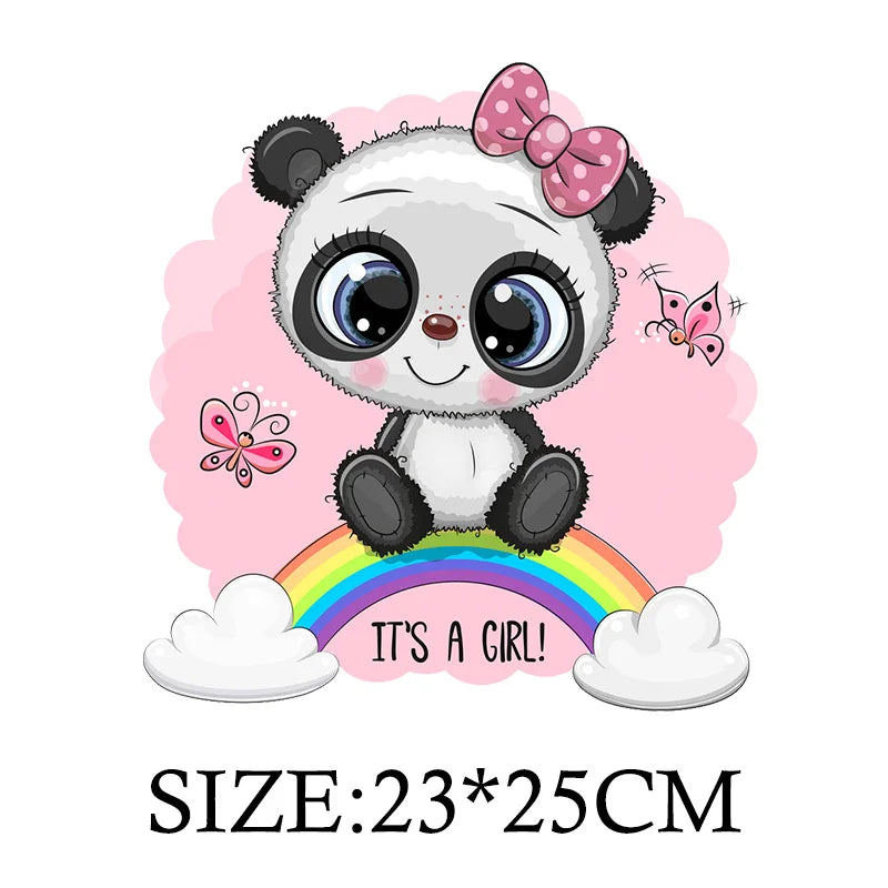 Cute Panda Cartoon Patch on Clothes Patches for Jackets Iron on DIY T shirt for Kids Hoodies Sweatshirt on Clothing Decor Custom