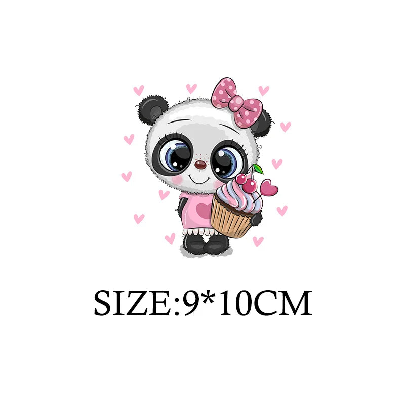 Cute Panda Cartoon Patch on Clothes Patches for Jackets Iron on DIY T shirt for Kids Hoodies Sweatshirt on Clothing Decor Custom