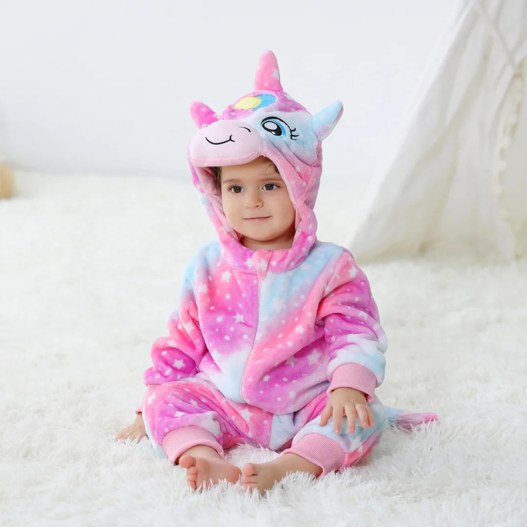 Bebê Kigurumi Stitch Unicórnio Coelho Desenho Animado Macacão Pijamas Infantis Animais Macacão Meninas Meninos Cosplay Pijama Traje Para O Natal