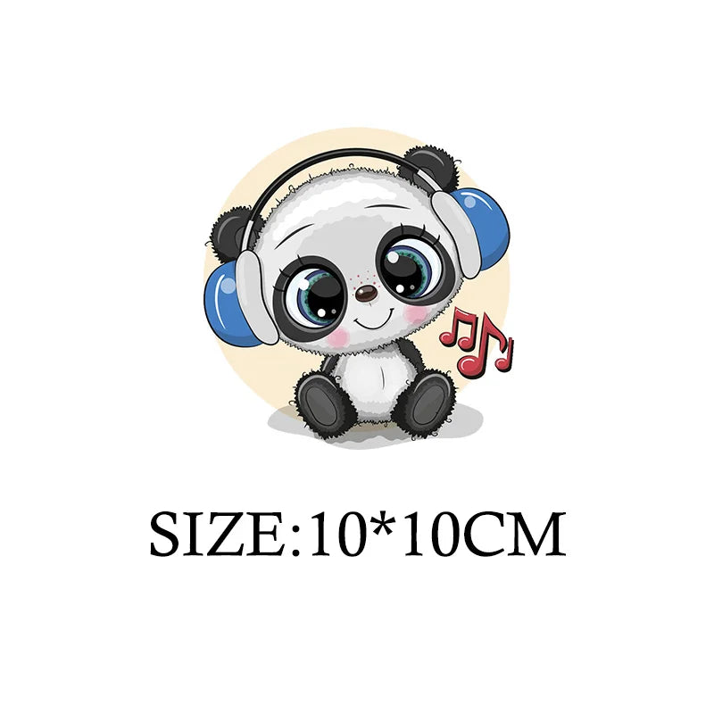 Cute Panda Cartoon Patch on Clothes Patches for Jackets Iron on DIY T shirt for Kids Hoodies Sweatshirt on Clothing Decor Custom