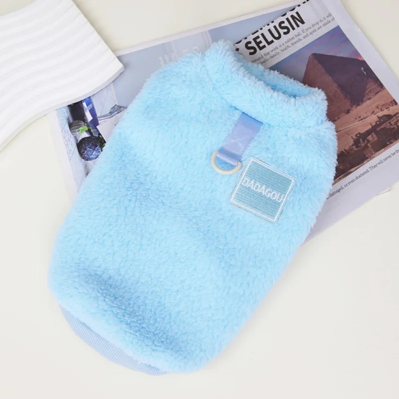 Dog Vest Clothes Winter Warm Dog Hoodies Cute Puppy Sweatshirt Soft Plush Cat Hoodies Pet Pullovers Dog Supplies