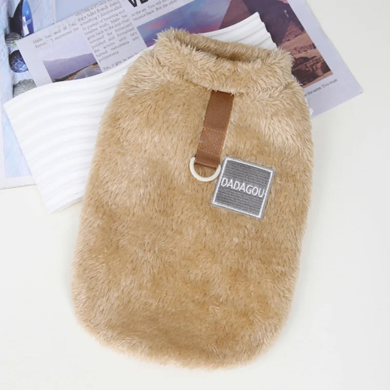 Dog Vest Clothes Winter Warm Dog Hoodies Cute Puppy Sweatshirt Soft Plush Cat Hoodies Pet Pullovers Dog Supplies