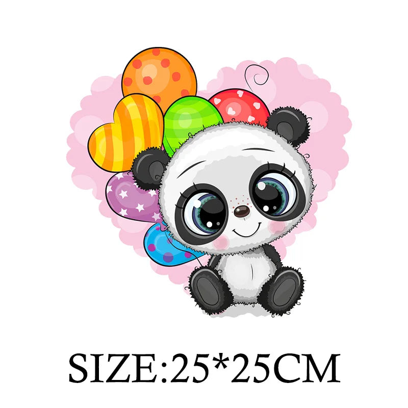 Cute Panda Cartoon Patch on Clothes Patches for Jackets Iron on DIY T shirt for Kids Hoodies Sweatshirt on Clothing Decor Custom