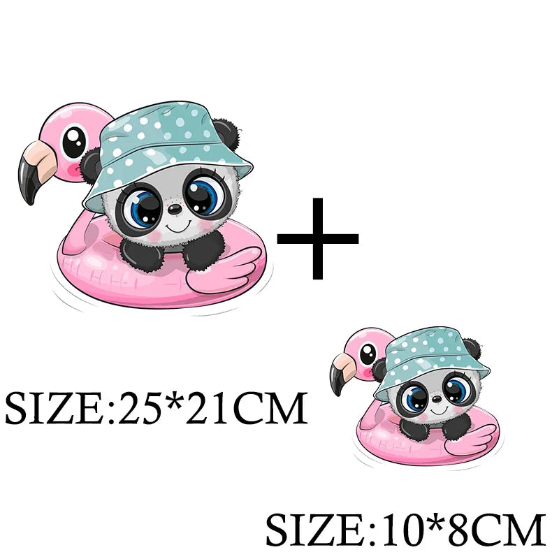 Cute Panda Cartoon Patch on Clothes Patches for Jackets Iron on DIY T shirt for Kids Hoodies Sweatshirt on Clothing Decor Custom