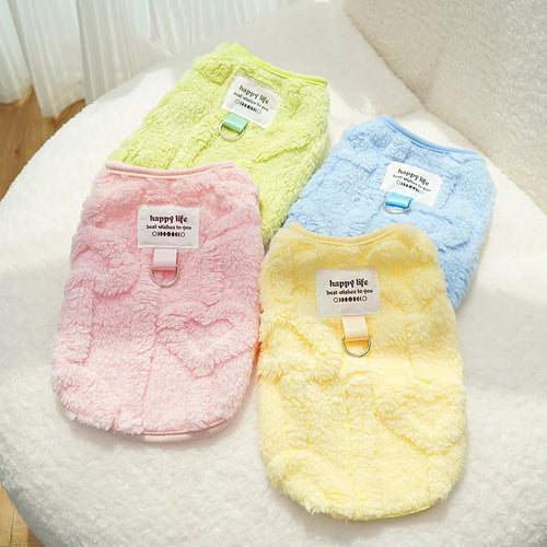 Dog Clothes Winter Teddy Bear Pomeranian Small Dog Pet Autumn and Winter Plush Traction Velvet Clothes Cat Supplies Puppy
