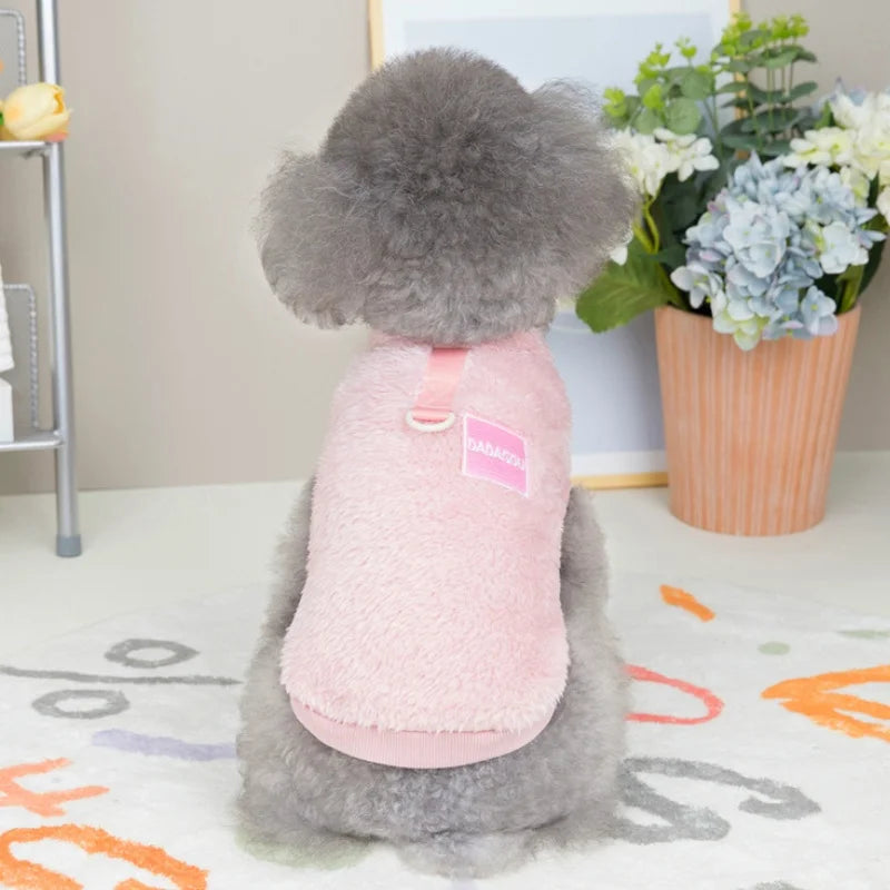 Dog Vest Clothes Winter Warm Dog Hoodies Cute Puppy Sweatshirt Soft Plush Cat Hoodies Pet Pullovers Dog Supplies