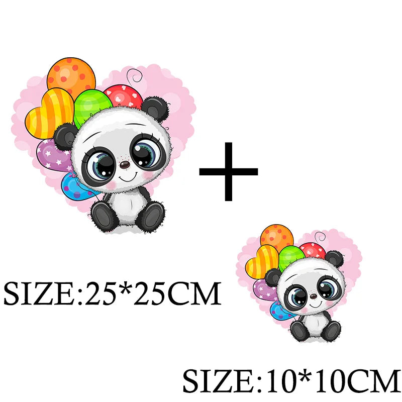 Cute Panda Cartoon Patch on Clothes Patches for Jackets Iron on DIY T shirt for Kids Hoodies Sweatshirt on Clothing Decor Custom