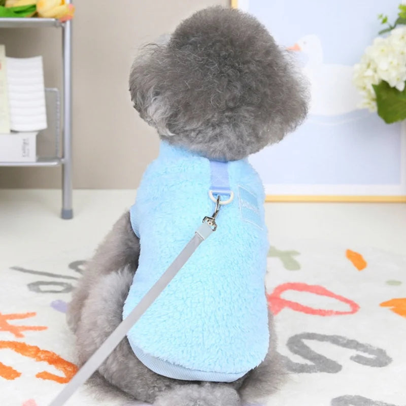 Dog Vest Clothes Winter Warm Dog Hoodies Cute Puppy Sweatshirt Soft Plush Cat Hoodies Pet Pullovers Dog Supplies