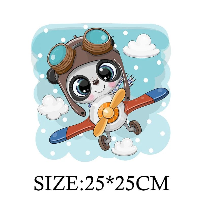Cute Panda Cartoon Patch on Clothes Patches for Jackets Iron on DIY T shirt for Kids Hoodies Sweatshirt on Clothing Decor Custom