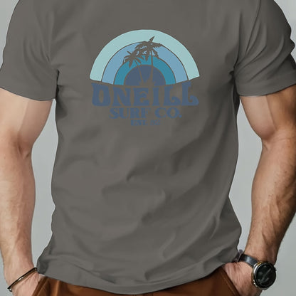 ONEILL Men's Casual Short Sleeve T-Shirt - Summer Round Neck Solid Color Tee, Breathable Regular Fit for Beach & Outdoor Activities
