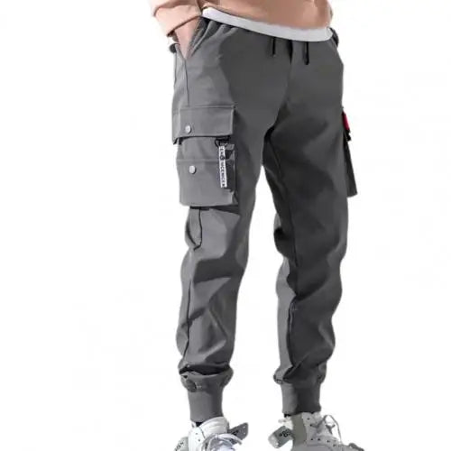 Calça masculina  estilo  hip hop com bolsos laterais, para jovens e  homens