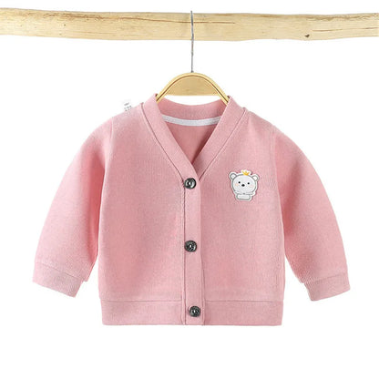 Winter/Autumn Baby Girls Boys Cardigan Sweater Tops Solid Children Clothing  Infant Kids Baseball Jackets Coats Outerwear