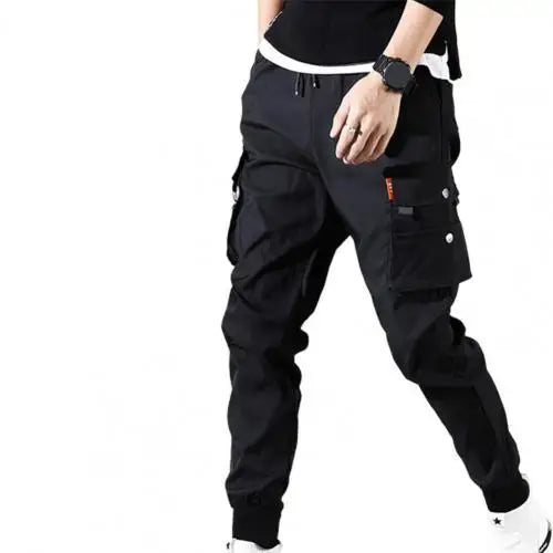 Calça masculina  estilo  hip hop com bolsos laterais, para jovens e  homens