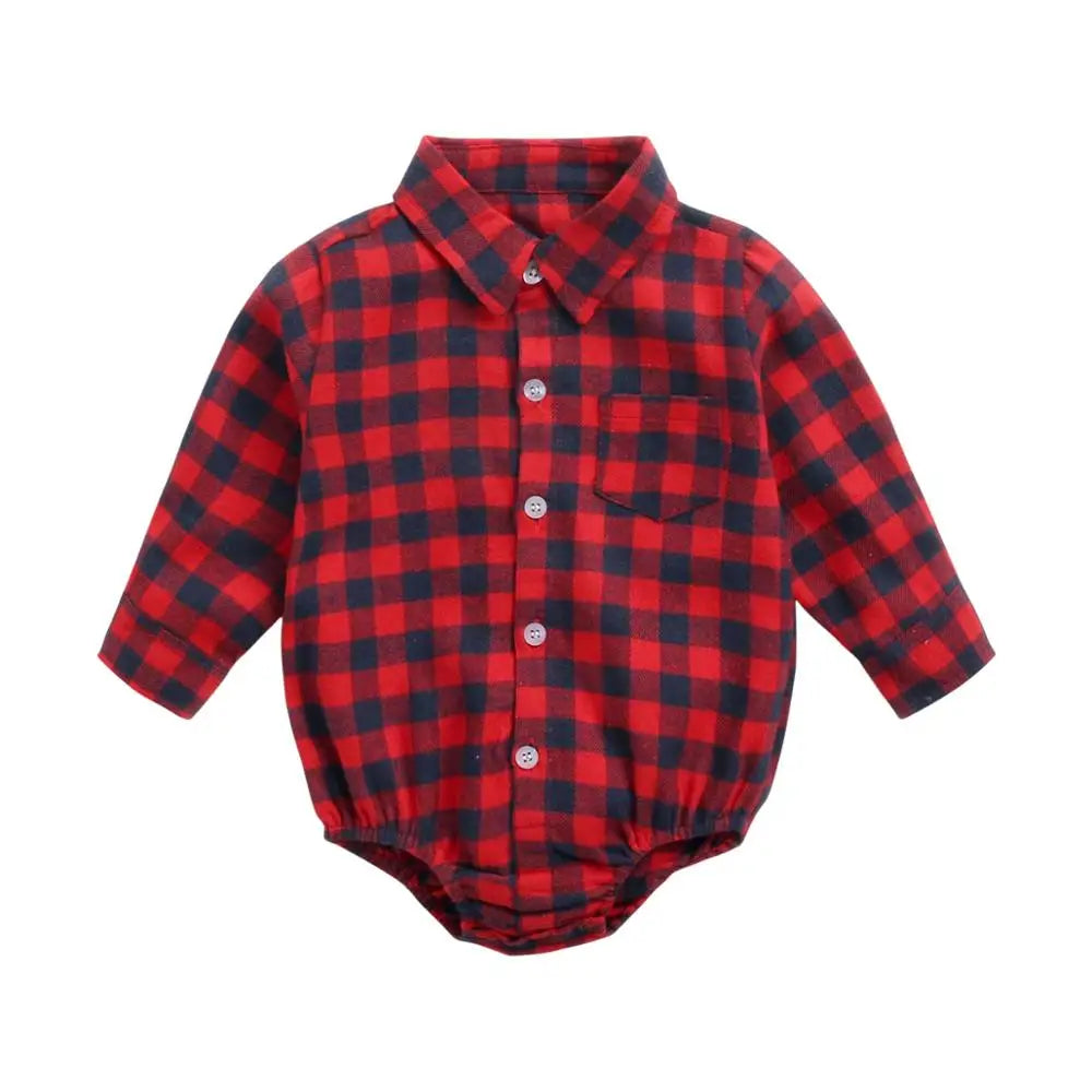 Sanlutoz Plaid Cotton Baby Boys Bodysuits Long Sleeve Baby Clothes Fashion Newborn Bodysuit for Boy