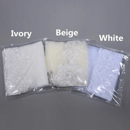 Veu de noiva com  3M One Layer Lace Edge White Cathedral Wedding Veil Long Bridal Veil  Wedding Accessories Veu de Noiva