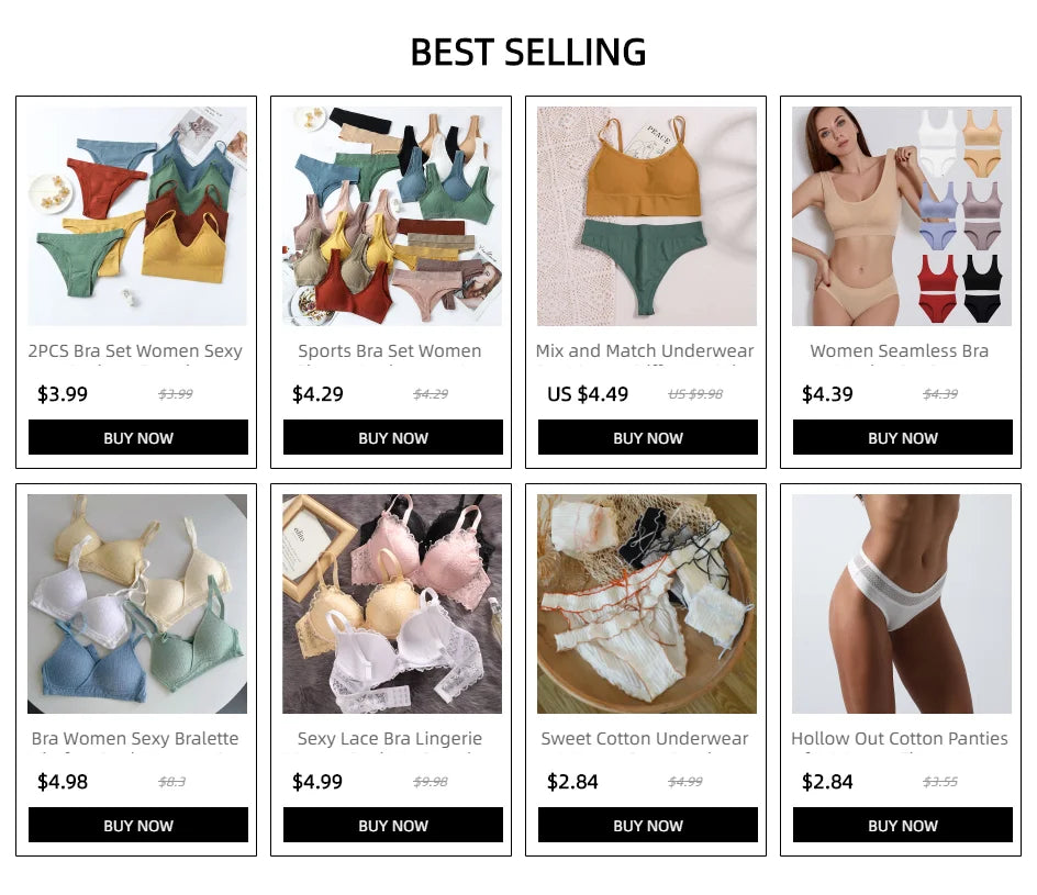Solid Underwear Set Female U Type Backless Women's  Wireless Sports Women's  Underwear