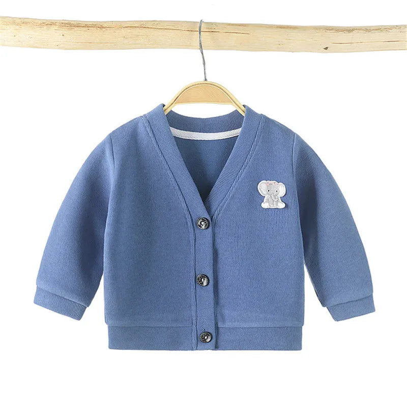 Winter/Autumn Baby Girls Boys Cardigan Sweater Tops Solid Children Clothing  Infant Kids Baseball Jackets Coats Outerwear