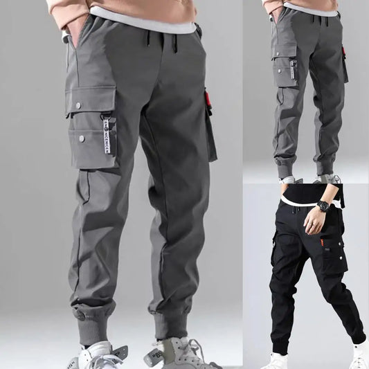 Calça masculina  estilo  hip hop com bolsos laterais, para jovens e  homens