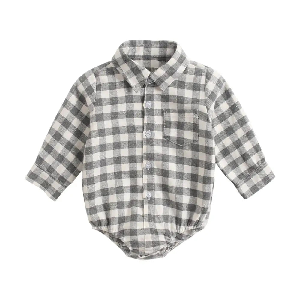 Sanlutoz Plaid Cotton Baby Boys Bodysuits Long Sleeve Baby Clothes Fashion Newborn Bodysuit for Boy