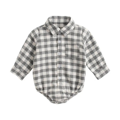 Sanlutoz Plaid Cotton Baby Boys Bodysuits Long Sleeve Baby Clothes Fashion Newborn Bodysuit for Boy