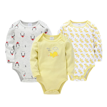 Pack de 6  Baby Boys Girls Bodysuit Long Sleeve 100% Cotton Baby Clothes 1 ano a 2 anos.