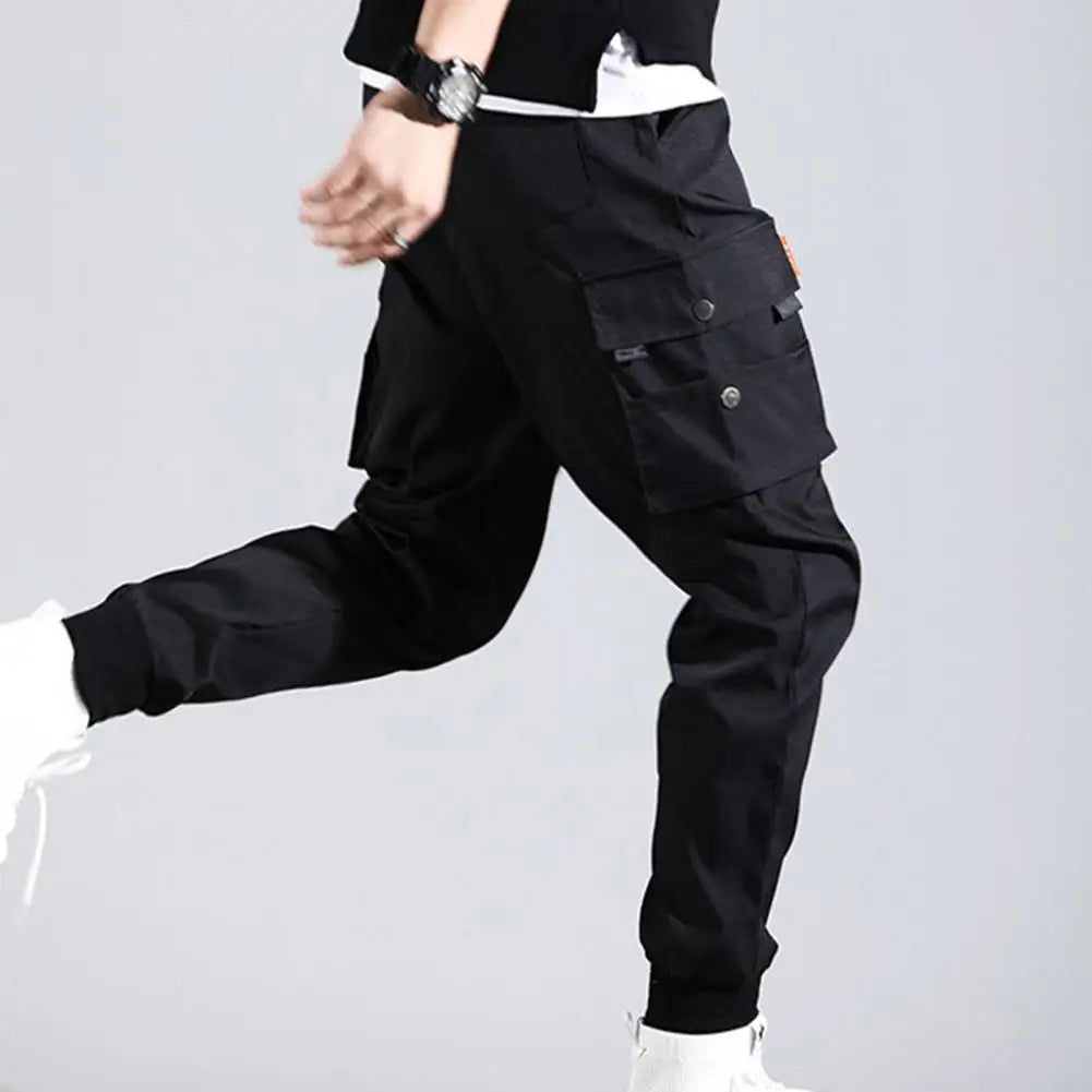 Calça masculina  estilo  hip hop com bolsos laterais, para jovens e  homens