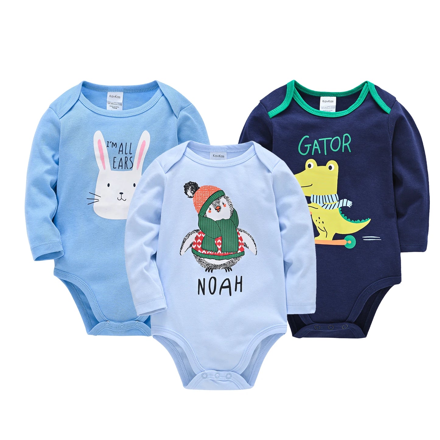 Pack de 6  Baby Boys Girls Bodysuit Long Sleeve 100% Cotton Baby Clothes 1 ano a 2 anos.