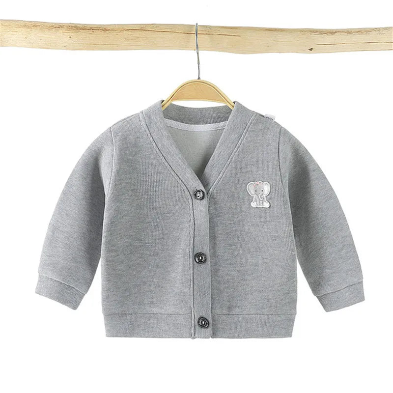 Winter/Autumn Baby Girls Boys Cardigan Sweater Tops Solid Children Clothing  Infant Kids Baseball Jackets Coats Outerwear